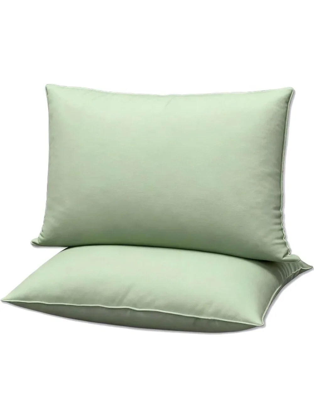 〽️Flat Ultra Thin Bed Pillows Standard Size Set of 2 Soft Down Alternative Green